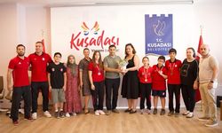 Başarılı güreşçilerden Başkan Ömer Günel’e ziyaret