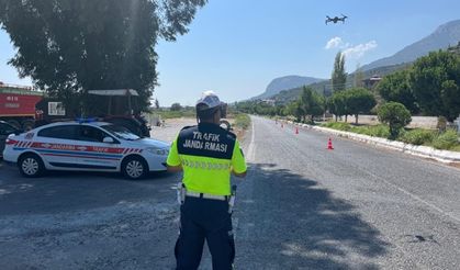 Aydın’da İHA destekli trafik denetimi