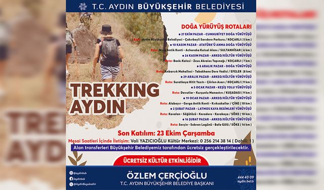 Doğaseverler ‘Trekkıng Aydın’ etkinliğinde buluşacak