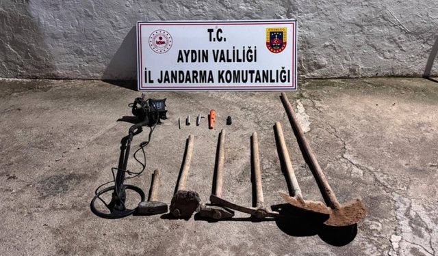 Didim’de kaçak kazı yapan 3 kişi suçüstü yakalandı