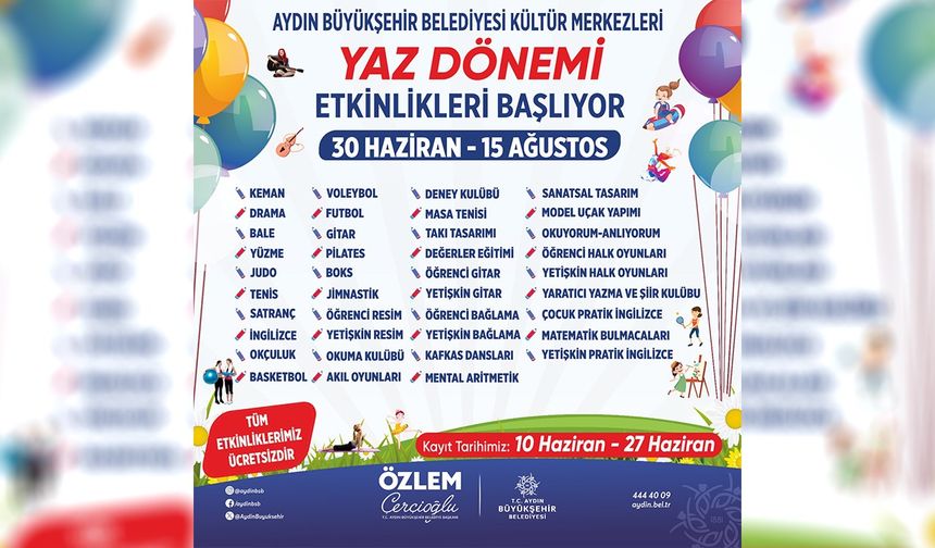Aydınlı çocuklar yaz tatilinde eğlenirken öğrenecek