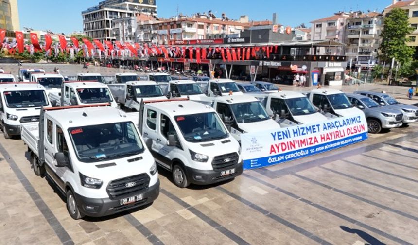 Aydın Büyükşehir Belediyesi’ne 24 yeni hizmet aracı