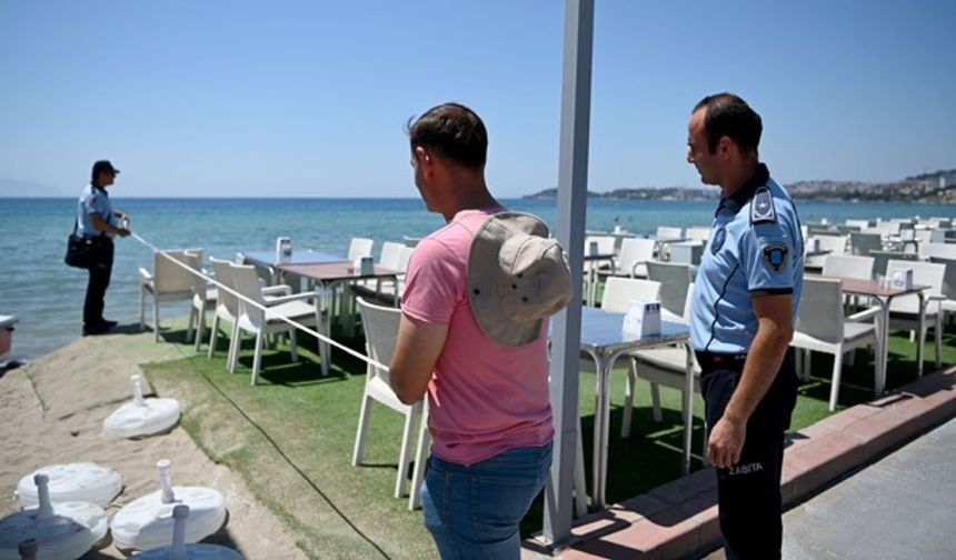 Kuşadası plajlarında “Kıyı Kanunu” denetimi